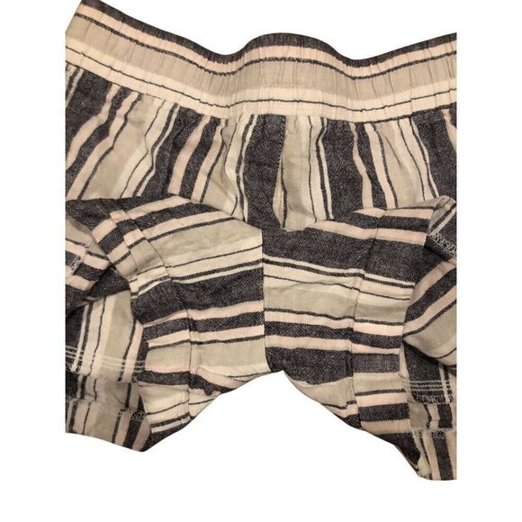 Calvin Klein striped linen blend elastic waist side pockets shorts size 2 - Picture 4 of 10